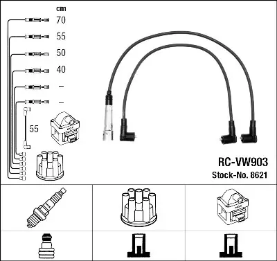 Solo Por Tiempo Limitado Juego de cables de encendido NGK 8621 NGK 8621